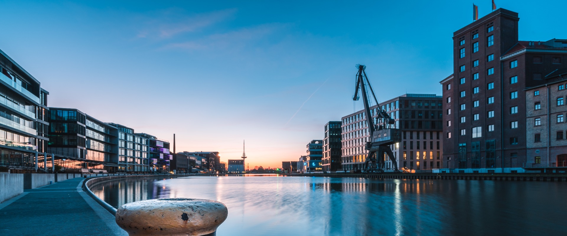 Sonnenaufgang am Hafen von Münster